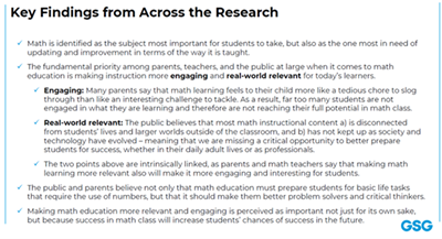 Overwhelming Math WWL: New research shows overwhelming support for improving math education